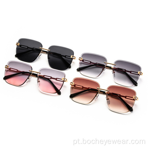 Novos óculos de sol Retro polygon da moda feminina Óculos de sol europeus e americanos de metal com armação pequena